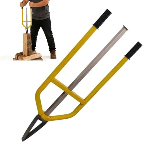 Manual Firewood Splitter, Handheld Log Splitting Tool with Long Handle, Portable Wood Cracker for Fireplace, Campfire, Camping, Outdoor Use