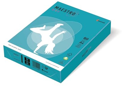Maestro Papier Farbe a4, 210 x 297 mm, 80 g, 500 fg, hellblau