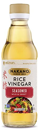 Nakano Rice Vinegar, Seasoned Mild and Sweet Japanese Seasoning, Ideal for Salad Dressing or Marinades, 1 Bottle x 355 ml