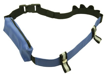 ANDREAS WIPPER Laufgürtel mit Hüfttasche und Gelschlaufen, Startnummernhalter, Startnummerngurt, Startnummernbefestigung, Startnummernband Case Blue Edition