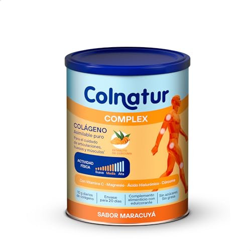 Colnatur Complex Cúrcuma sabor Maracuyá | 250g | Colágeno con Magnesio, Cúrcuma y Vitamina C para Músculos y Articulaciones