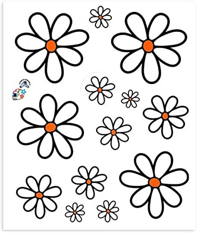 4R Quattroerre.it 32103 Adesivo Stickers Fiori Margherite, 14 x 16 cm