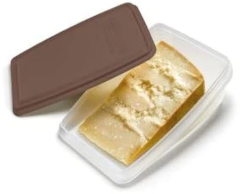 Parmigiano - Contenitori originali per alimenti, con coperchio, in plastica, riutilizzabili, senza BPA, lavabili in lavastoviglie, congelatore, ermetici, 1 pezzo