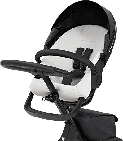 Stokke Xplory X Sommerbezug, Light Grey - Absorbiert Feuchtigkeit und fördert Luftzirkulation - Aus weichem Frotteestoff - Leicht abnehmbar, maschinenwaschbar - Kompatibel mit Xplory X Kinderwagen
