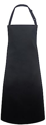 Karlowsky BLS 7 PURE Wasserabweisende Latzschürze BASIC mit Schnalle, 100% Polyester, Schwarz, Einheitsgröße