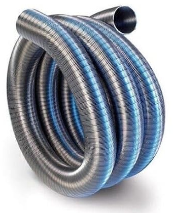 Prostko Single Skin Stainless Steel Flexible Chimney Flue Liner 316 Grade Pipe Hose Tube (100mm/3m), Silver