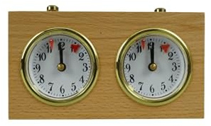 Turnier Chess Clock Analog Natural Wood For Your Chess Set No Battery Required Mechanical Timer
