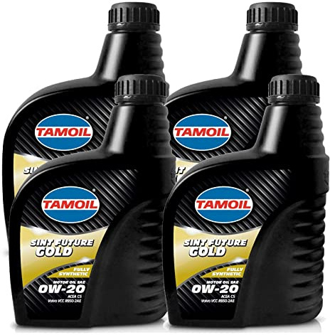 TAMOIL Olio Motore 0W20 Sint Future Gold SAE 4 Litri ACEA C5 per auto BENZINA DIESEL e IBRIDI. 100% SINTETICO