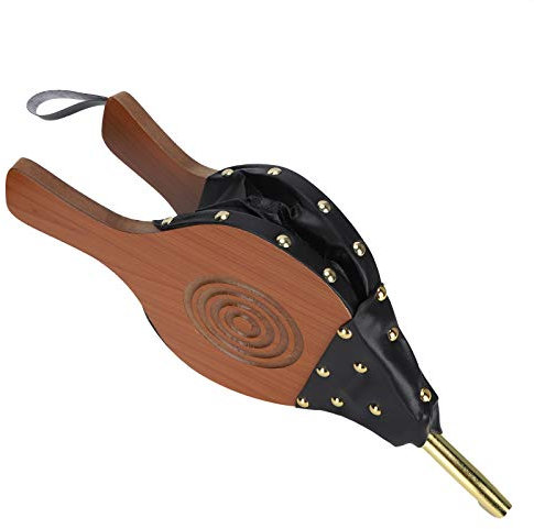 Jenngaoo Wood Fireplace Bellows, 18 x 6.3 Manual Fireplace Blower Wooden Fireplace Bellows with Hanging Strap for Outdoor Camping BBQ Grill