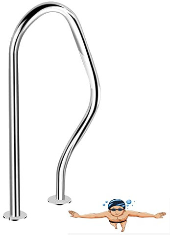 Main Courante de Piscine nageant en Acier Inoxydable poignée humanisée Rampe d'escalier de Piscine avec Accessoires de Montage Rapide pour piscines creusées Spa