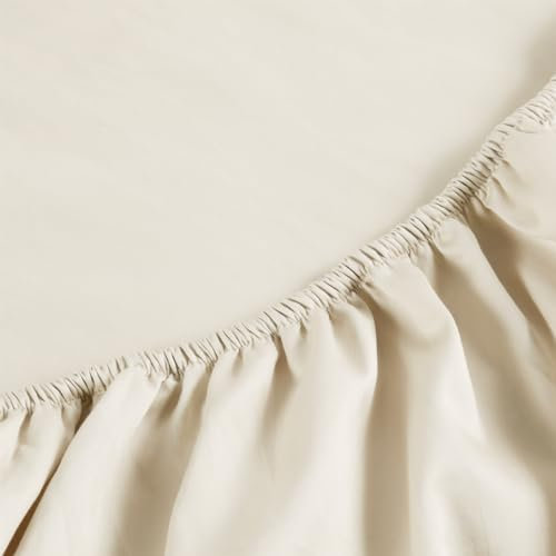 Christy Double Deep Fitted Sheets | 400TC Luxury Bedding | Ivory White | 100% Cotton Sateen | Soft Silky Bed Linen