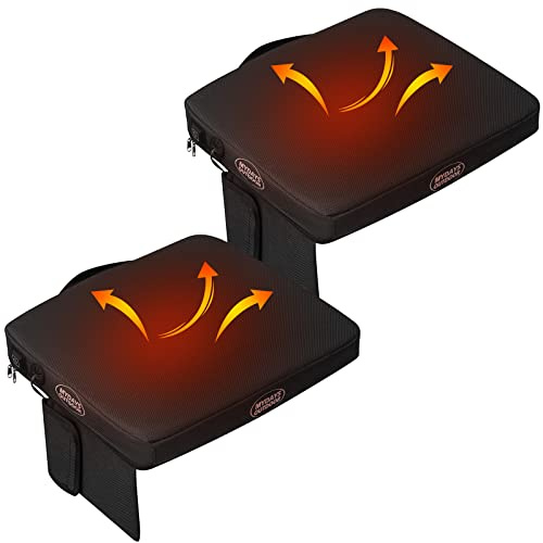 Juexica 2 Pcs Portable Heating Seat Cushion Heated Pad with 3 Levels Fast Heating Warm Seat Pads Electric USB Power Stadium Pad for Bleachers Office Park Boat Camping (Gray)