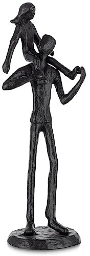 Sziqiqi Dad Daughter Iron Figurine - Father Love Sculpture for Fathers Day, Wedding, Christmas, Memorial Gifts, Statue for New Dad, Stepdad, Son, Husband