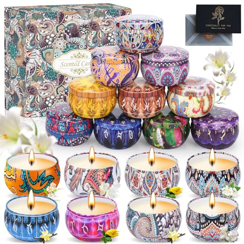 Duftkerzen Geschenkset für Frauen,18 Pack Aromatherapie Kerzen Set,Duftkerzen Weihnachten Geschenkset Natürliches Sojawachs Kerze Gift zum Geburtstag Valentinstag Muttertag für Garten Bad Yoga