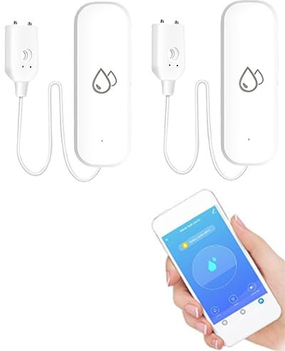 für Tuya Smart WiFi Leckage-Wasseralarm, Wasserleck-Detektor, mit für Smart Life APP Fernbedienung Benachrichtigung für Küche, Keller, Garage, Baseroom