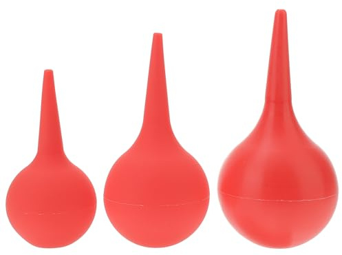 Lurrose 3Pcs Rubber Squeeze Bulb Dust Blower Set Mini Air Cleaning Balls for Ear Wax Removal Keyboards and Electronics Multi-Purpose Dust Cleaner for Home and Office