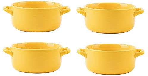 Ciotole Insalata Set di 4 ciotole for zuppa in ceramica con manici, set di ciotole in ceramica for zuppa, cereali e stufato, ciotola for la colazione, cocci for zuppa .Ciotole Da Cucina Zuppa ( Color