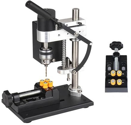 Taladro de mesa Nuevo Mini taladro de banco de escritorio, Micro DC, velocidad ajustable de siete niveles, taladro eléctrico de precisión for el hogar, soporte for máquina