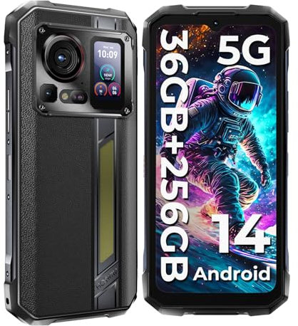 HOTWAV Hyper 7 Pro movil irrompible 5G, 36GB+256GB/2TB, 10800mAh 33W Móvil Rugerizado Android 14, 6.6 FHD+ 120Hz 2.4k Movil Resistente, 200MP, IP68&IP69K, Luces para Acampar/Dual-SIM/OTG/WiFi 6/NFC