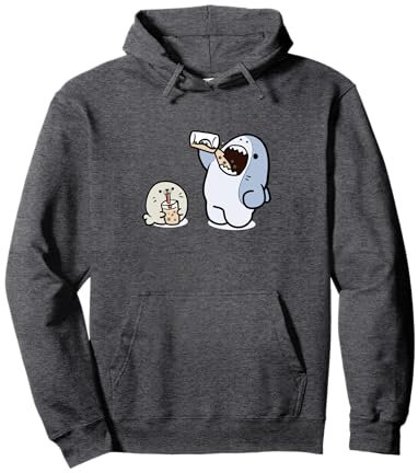 Thé boba à boire avec des boules de tapioca, dessin animé kawaii Sweat à Capuche