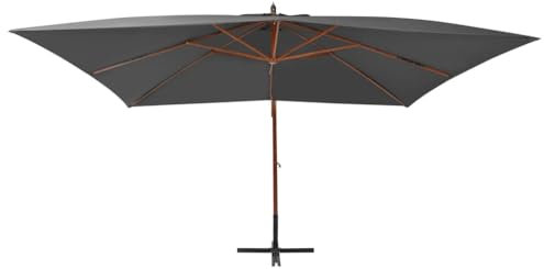 Annlera Garten-Sonnenschirm Balkonschirm Marktschirm Tischschirm Strandschirm Gartenmöbel Outdoor-Schirm Wasserdicht und Sonnenschutz Moderne und Elegante Design Anthrazit 300x400x285 cm