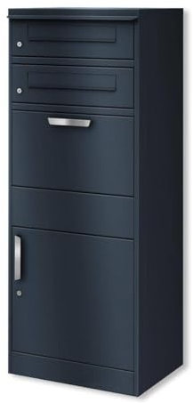 Metzler® boîte à Colis Double avec Serrure sécurisée et Compartiments indépendants – Anthracite RAL 7016 – réception sans Contact, Inoxydable, Installation Facile Bispo 10 Ans pièces détachées