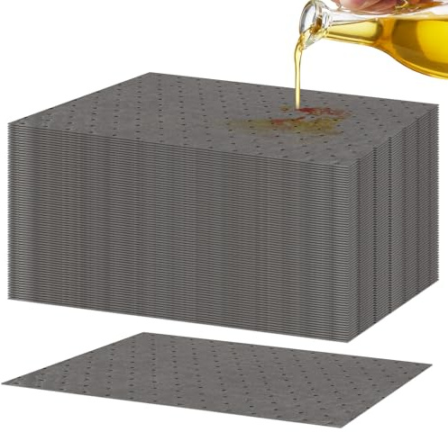 EATHEATY Confezione da 100 cuscinetti assorbenti per olio, 33 x 24,9 cm, tappetini assorbenti per pavimenti ad asciugatura rapida, per casa, garage, capacità di assorbimento di olio per casa, garage