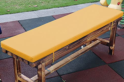 Generisch Sitzkissen Wasserdichtes Gartenbankkissen für den Außenbereich, 2/3/4-Sitzer, 100/120/150 cm, gelb, rechteckige Bankauflage, Terrassensitzauflage, 160 x 50 x 5 cm