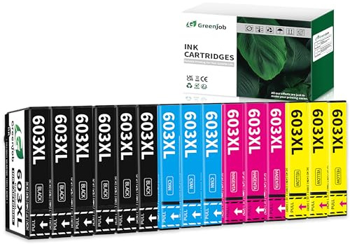 Greenjob 603XL Druckerpatronen für Epson 603 Tintenpatronen Kompatibel mit Epson Expression Home XP-2100 XP-2105 XP-3100 XP-3105 XP-4100 XP-4155 Workforce WF-2810 WF-2830 WF-2835 WF-2850 (15er-Pack)