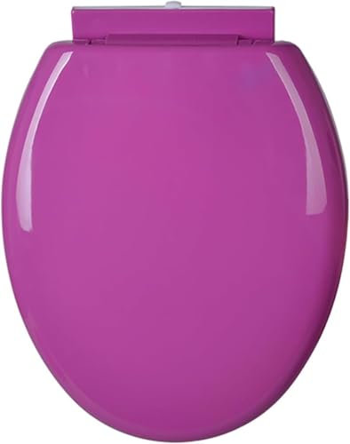 Runder WC-Sitz aus PP-Material mit Deckel, Absenkautomatik und leise, Schnellentriegelung, O-förmiger Bezug, einfache Reinigung, einfache Befestigung oben, violett