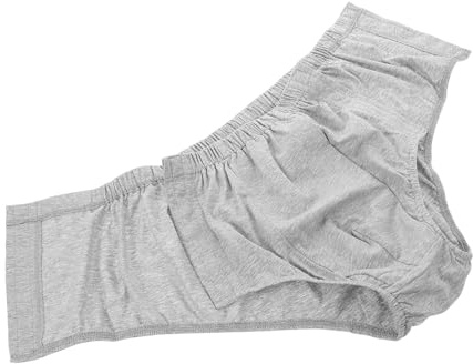 VALICLUD Slip Da Uomo Post-operatori Fibbia Nascosta, Cotone Traspirante, Apertura Laterale Per Incontinenza Maschile, Biancheria Intima Riutilizzabile Per Riabilitazione e Supporto Quotidiano