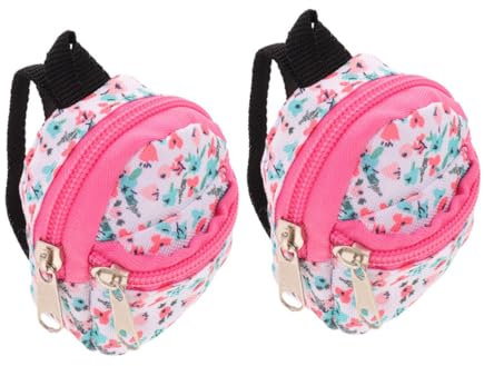 Supvox 2stücke Puppenrucksack Mit Reißverschluss Für Spielsets Mini-puppentasche Puppen-ankleidetasche Puppenmoderucksack Puppenschulzubehör Puppenspielset-zubehör