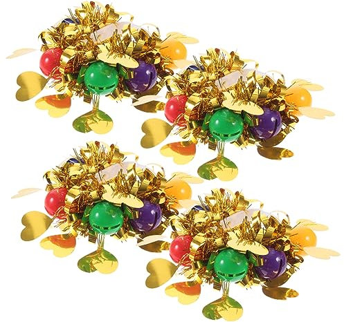 TOYANDONA 4 Stück Teiliges Armband für Blumenarmbänder mit Glitzer und Glocken für Tanzaufführungen Cheerleading und Festlichkeiten Dekorative Handgelenksaccessoires für Partys und