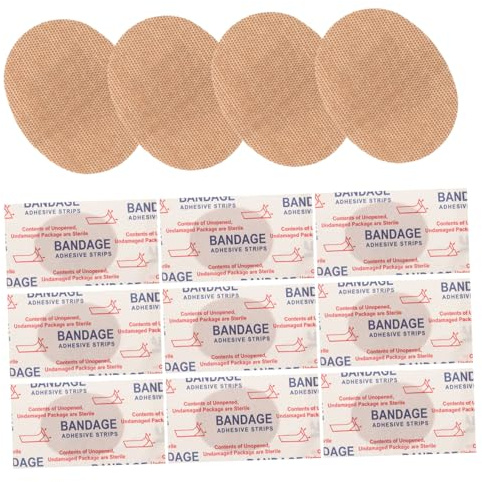 BIUDECO 50pcs Breathable Elastic Adhesive Bandages for Knuckle and Finger Wound Care Oval Stretchy Fabric Plasters Water Resistant Protective Stickers for Joints and Minor Cuts