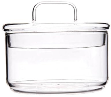 Hitzebeständige Glasschüssel mit Deckel, Rund, Transparent für Alltag | Glas Schüssel für Salat, Glatte Oberfläche, Kratzfest, Schlicht Elegant, zum Servieren von Obst und Frühstück