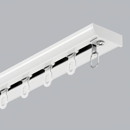 Binario per tenda in alluminio da 6 m, per finestre e balconi, colore bianco, 160 cm, perfetto per bagni, salotti e spazi esterni, facile installazione