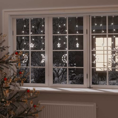 SKM Luces Estrella y Luna 345 Leds frío con Control Remoto,Casa y jardín,Decoración,Decoraciones Festivas y estacionales,Luces de Navidad, frío,1 kg,328799