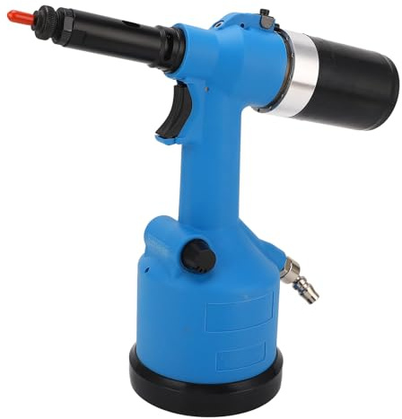 MasYosh Pistola Neumática para Tuercas de Remache 1/4, Remachadora de Aire Hidráulica Completamente Automática con Junta Universal de 360 ​​grados y Silenciador, para Remachado M3 M12