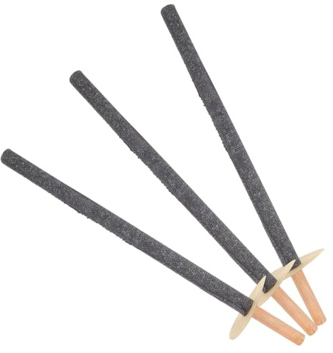 YARNOW Torcia da Esterno in Legno Rivestita Cera 45 Cm, Set da 3 Torce Portatili per Eventi All’aperto, Matrimoni, Campeggio e Feste nel Giardino, Illuminazione D’atmosfera