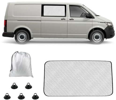 Thermomatte Passend für VW T4 Seitentür Schiebetür, T4 Sonnenschutz Auto Frontscheibe Innen Passend, Auto Sonnenblende Frontscheibenabdeckung, Seitentür Schiebetür Sonnenblende