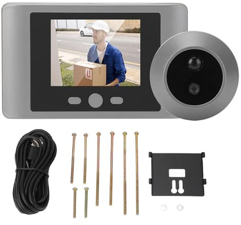 Spioncino digitale con display LCD TFT da 2,8 pollici e telecamera spioncino HD - Rilevamento movimento PIR con rilevamento del corpo e visione notturna - Batteria ad alta