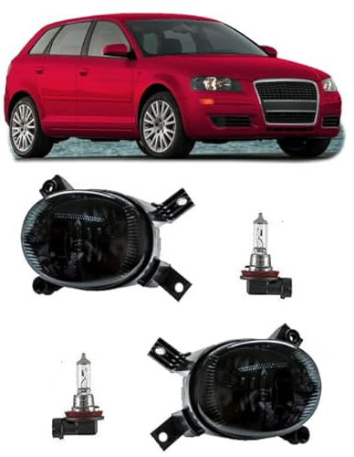 Set Nebelscheinwerfer Smoke Schwarz +H11 passt passend für Audi A3 8P 03-12 A4 8E B7 04-