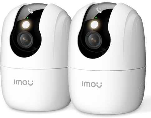 Imou 2.4/5GHz Cámara WiFi Interior,2.5K/4MP Cámara Vigilancia Ranger 2C Pro | Pack2, Botón para Llamar, Visión Nocturna en Color, Admite Tarjeta SD hasta 512 GB, AI Detección y Seguimiento