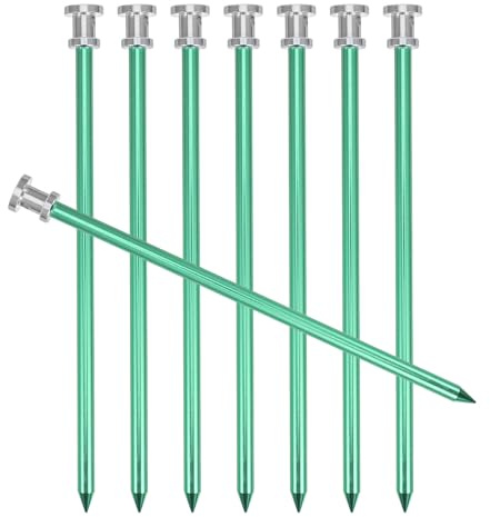 Abaodam Estacas de Aluminio para Tiendas de Campaña 8 Unidades, Estacas para Acampar Resistentes y Ligeras, Accesorios para Camping al Aire Libre, Fijación para Suelo en Color Aleatorio