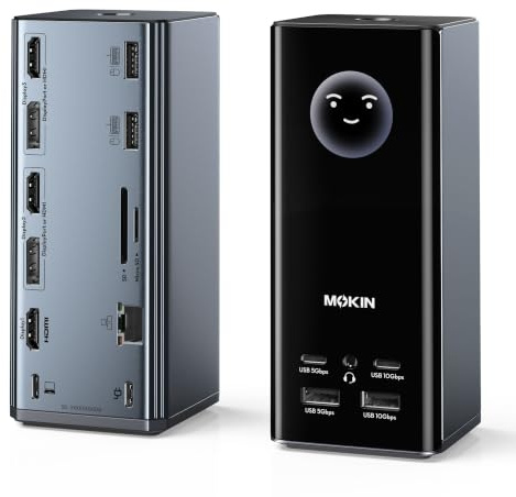 MOKiN USB C Docking Station 3 Monitors Display with Weather Function
