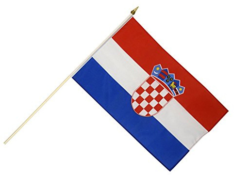 Flaggenfritze Stockflagge Kroatien 30 x 45 cm - handlich zum Schwenken, Dekorieren und Flagge zeigen