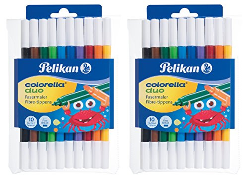 Pelikan 2 Etuis á 10 Fasermaler Colorella Duo