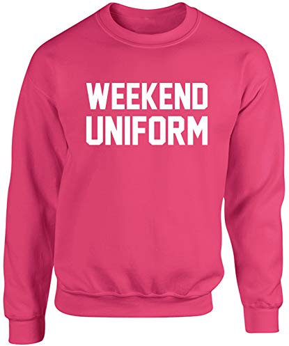 Hippowarehouse Weekend Uniform Unisex Jumper Sweatshirt Pullover (Specific Size Guide in Description) Fuchsia Pink