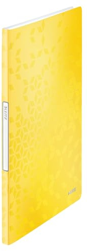 Leitz WOW Sichtbuch in A4 Format, Mit 20 Klarsichthüllen für 40 Blatt, Gelb, WOW, 46310016