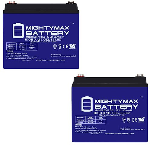 Mighty Max Battery 12 Volt 35 AH Gel Battery - 2 Pack